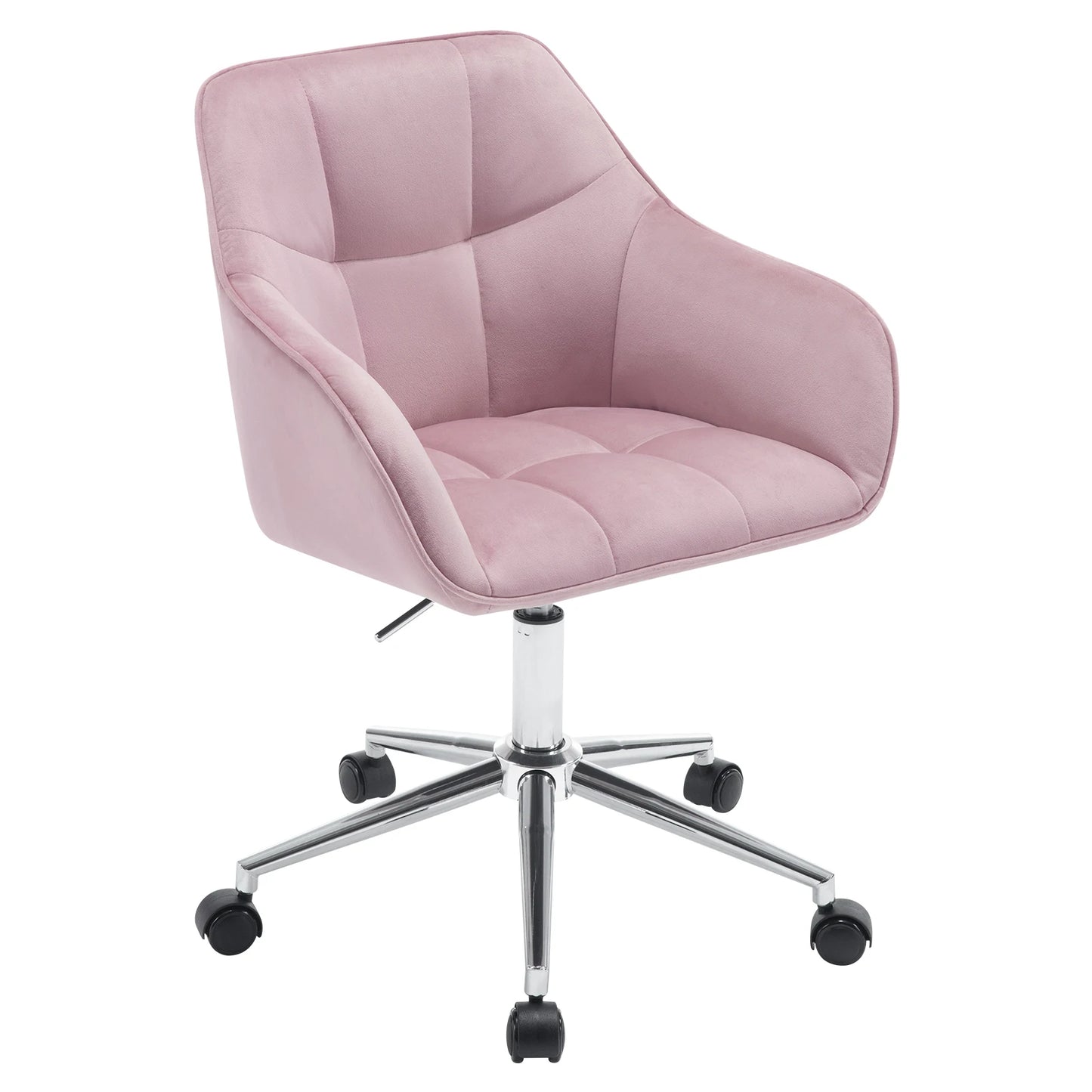 Velvet Office Chair Swivel Desk Computer Chair Height Adjustable Makeup Chair with Armrests for Bedroom Living Room