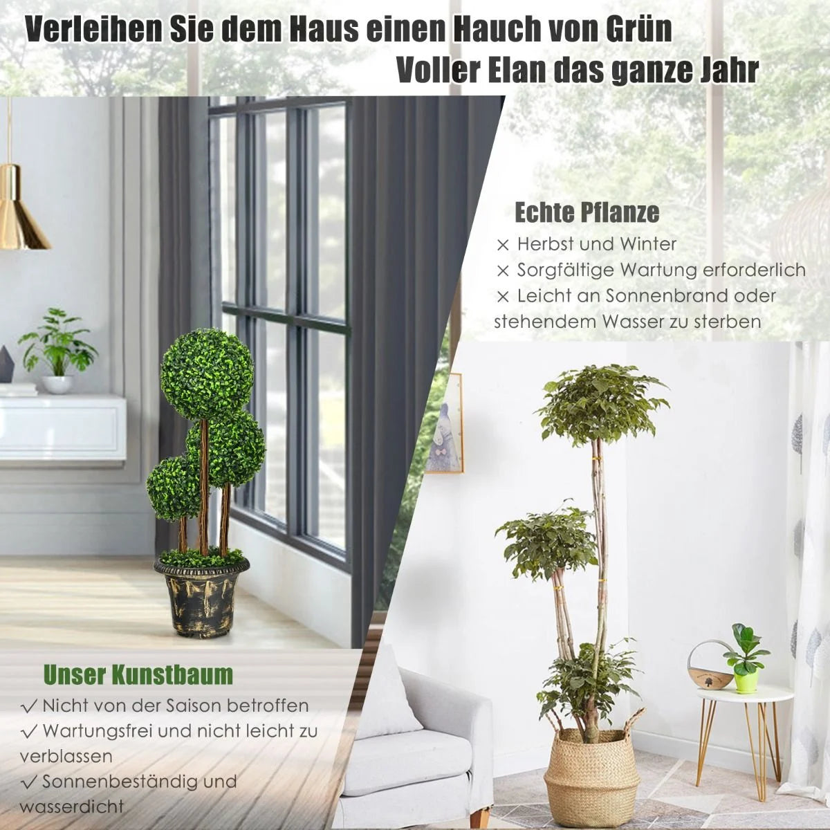 Künstlicher Baum Künstliche Grünpflanzen Kunstpflanze 30 X 30 X 91 Cm Grün