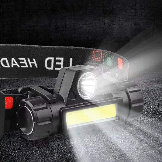 Rechargeable LED Headlamp, Waterproof Flashlight with Magnetic Lightweight, Adjustable,Light for Camping Cycling Running Fishing