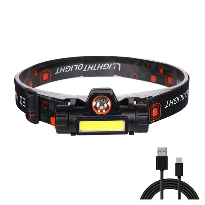 Rechargeable LED Headlamp, Waterproof Flashlight with Magnetic Lightweight, Adjustable,Light for Camping Cycling Running Fishing