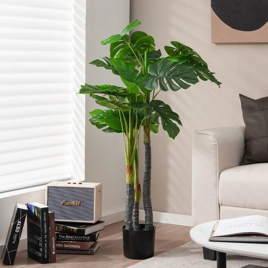 120 Cm Hoher Künstlicher Baum Unechte Monstera Deliciosa Pflanze Grün