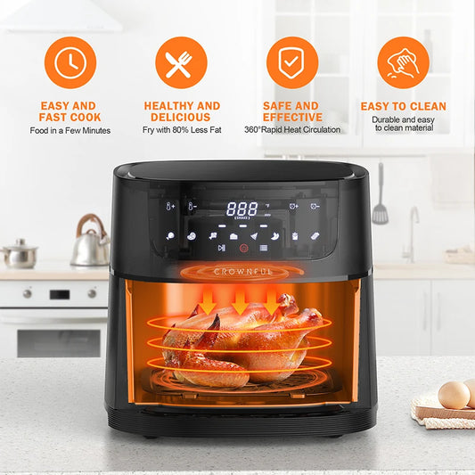Air Fryer 7L Touch-Screen Display Air Fryer Oven with 8 Cooking Programs Oilless Electric Cooker and Nonstick Basket