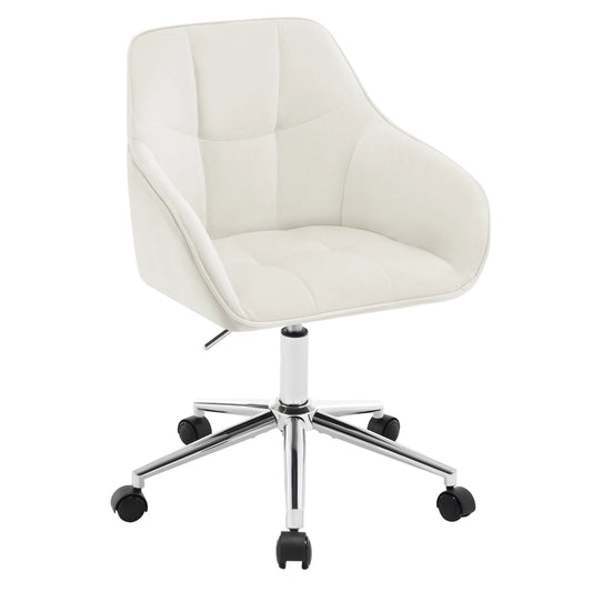Velvet Office Chair Swivel Desk Computer Chair Height Adjustable Makeup Chair with Armrests for Bedroom Living Room