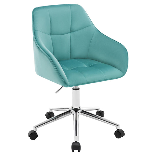 Velvet Office Chair Swivel Desk Computer Chair Height Adjustable Makeup Chair with Armrests for Bedroom Living Room